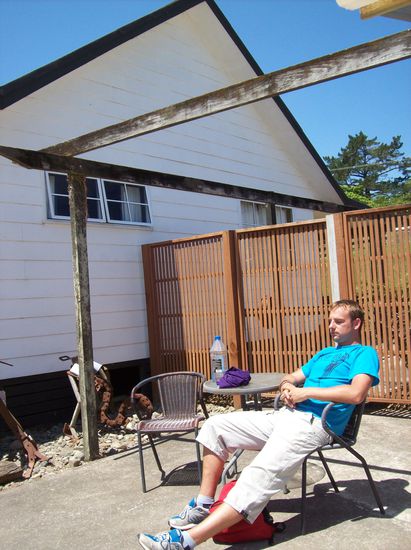 Warten auf den Bus am nächsten Morgen...