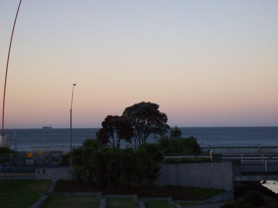 Blick aufs Meer von unserem Hostelbalkon