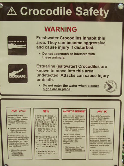 Während der Regenzeit sind die Becken der Wasserfälle oft gesperrt wegen den Krokodilen.