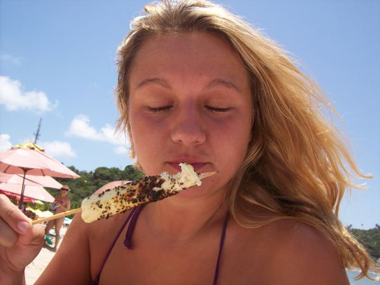 Gegrillter Käsespieß