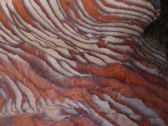 Die Felsen in Petra zeigen überall faszinierende Färbungen und sehen wie impressionistische Gemälde aus. Hier ein Beispiel von vielen. Ich sollte vielleicht mal eine Collage draus machen.....