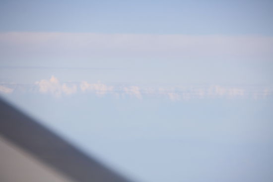 Verschwommen, aber das Einzige, was ich vom Himalaya gesehen habe.