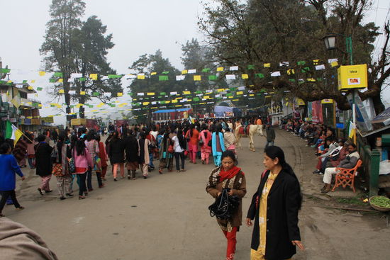 Demonstration fuer die Unabhaengigkeit von West Bengalen in Darjeeling. Hauptsaechlich Nepalesi leben hier, die selbst ueber sich bestimmen moechten. Da die Regierung das nicht mag schaltet sie schon mal den Strom aus!