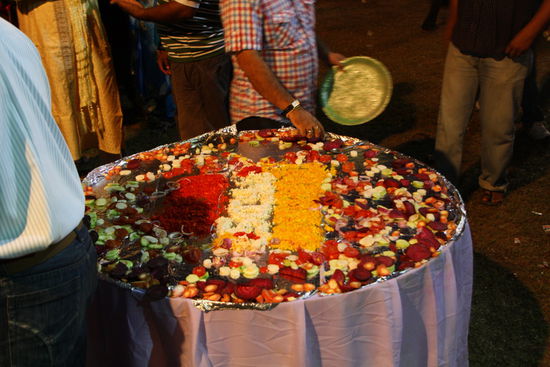 Das Gemüsebuffet hat zwar schon etwas gelitten, sieht aber immer noch toll aus.