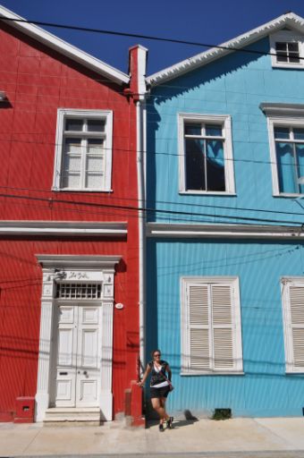 Wunderschön farbige Häuser in Valparaiso....
