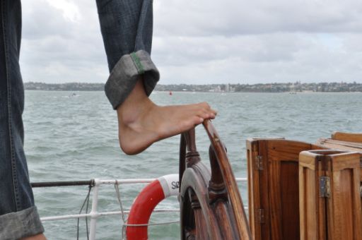 ...und so steuert der Skipper während der Regatta...