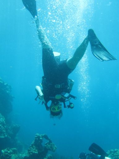 Andrea ist unter Wasser gleich wieder in ihrem Element...
