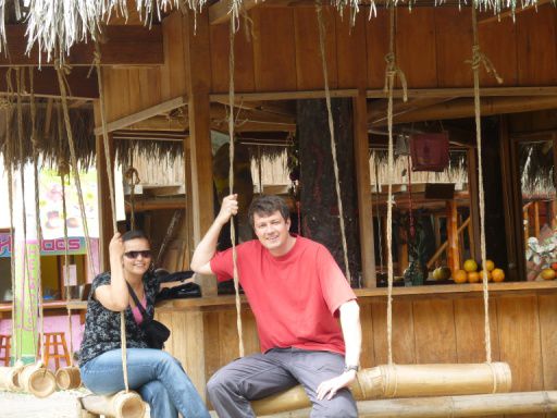Lazy an der coolsten "Jugo de frutas"-Bar von Mindo