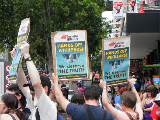 In Brisbane fand gerade eine Pro-Wikileaks-Demo statt