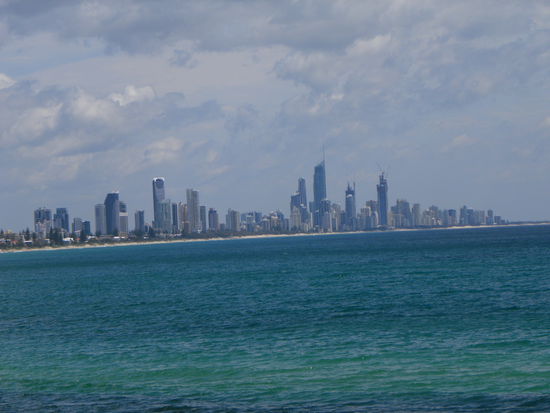Blick zurück nach Surfers Paradise