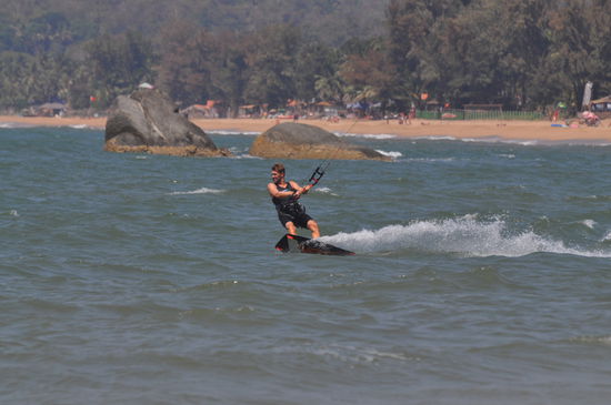 André beim Kite-Surfen