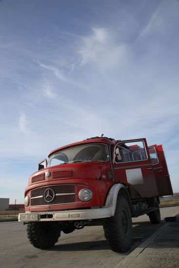 BIG BERTA! Bei fast 20° C im Dezember kann man die Türen schon mal auf lassen...