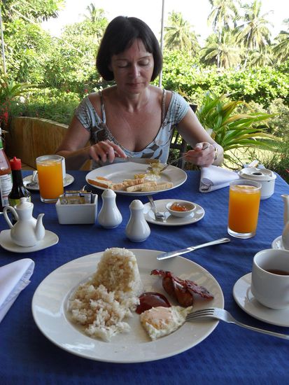 Übersichtliches Frühstück