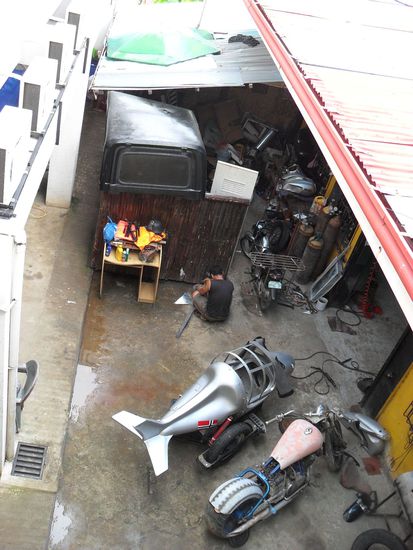 auch von oben macht das Zuschauen bei anderer Leute Arbeit nicht weniger Spass