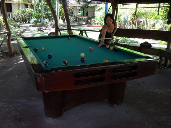 Ohne Baulärm und Gegrölle am Pool, war Billard entspanneder Zeitvertreib