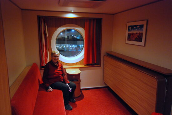 Christa in unserer schönen Kabine