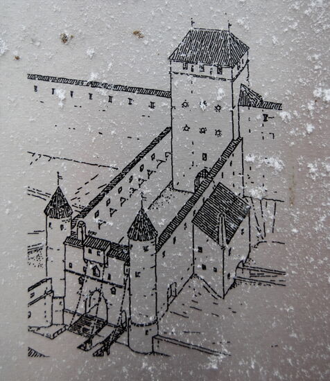 und wie die Anlage ursprünglich aussah, Tafel bei den Türmen