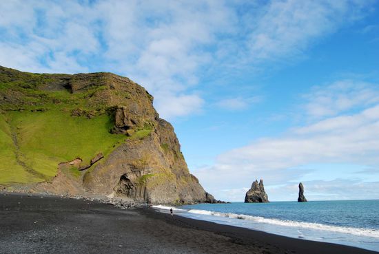 am schwarzen Strand Reynisfjara