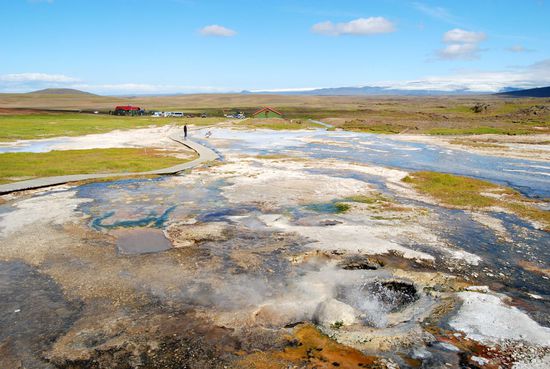 Blick über die heißen Quellen