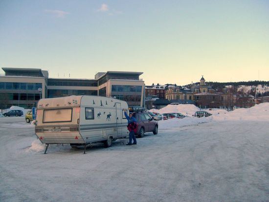 Unser Übernachtungsplatz in Sundsvall.