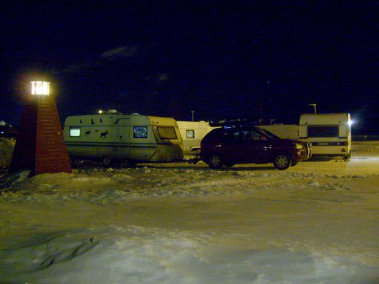 Campingplatz und Gästehafen in Piteå bei unserer Ankunft