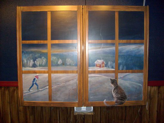 Tafelverkleidung im Konferenzraum.