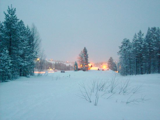 Blick auf die Skianlage.