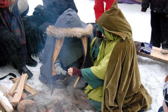 -herstellung auf dem offenen Feuer.