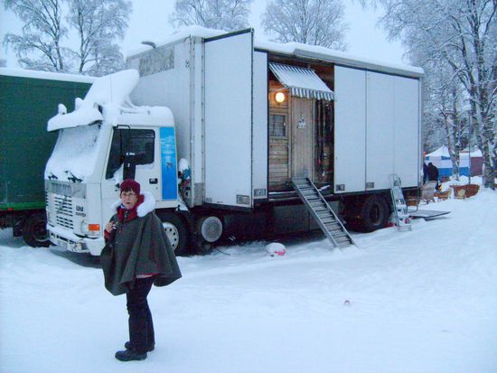 So kann man auch auf dem Markt wohnen.