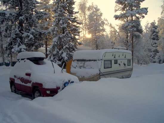 Unser Stellplatz in Skabram