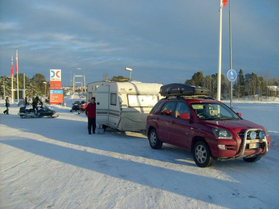 Tankstelle in Strömsund.