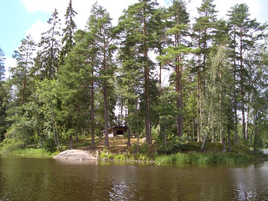 Unser Übernachtungsplatz an einer Halbinsel bei Mossviken