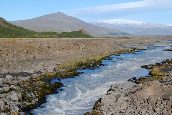 Blick über die Hvítá zur Strútur und Eiríksjökull