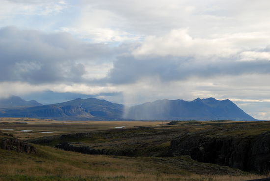 Regenschleier Richtung Borgarnes