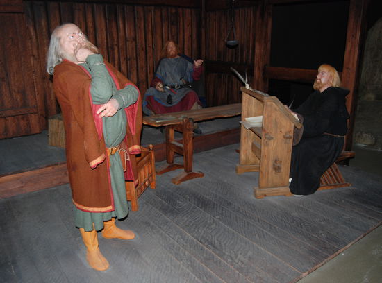 Snorri Sturluson, sein Bauch bewegte sich sogar im Atemrhythmus