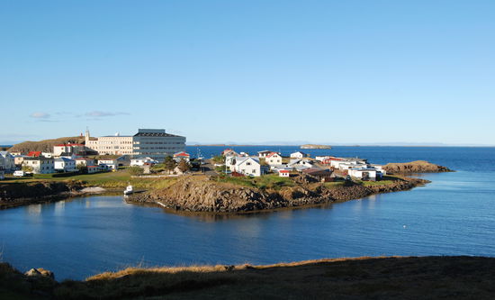 Blick auf den Ort von dort