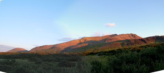 zu Hause im Abendlicht