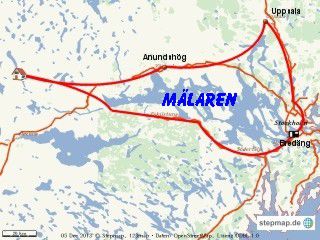 unsere Fahrt um den Mälaren
zuerst zum Campingplats Bredäng bei Stockholm, später nach Uppsala und nach Anundshög bei Västerås