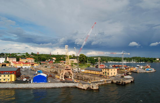 das alte Dock auf Beckholmen, hier wurde die Vasa geborgen