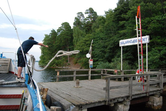 wieder am Anleger Mälarhöjdsbadet unterhalb des Campingplatzes