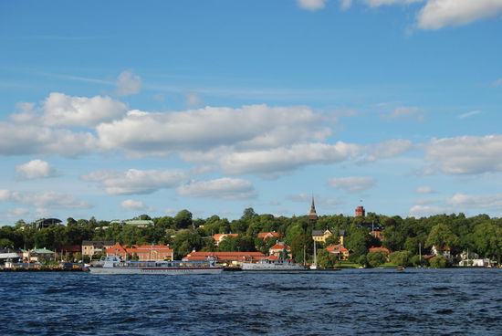Blick Richtung Djurgården mit Skansen