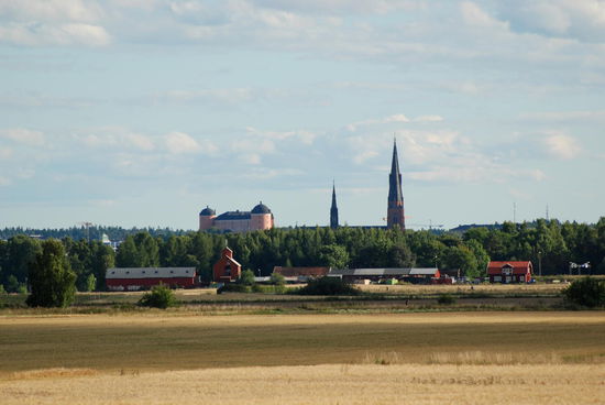 das neue Uppsala, früher Östra Aros, in Sichtweite