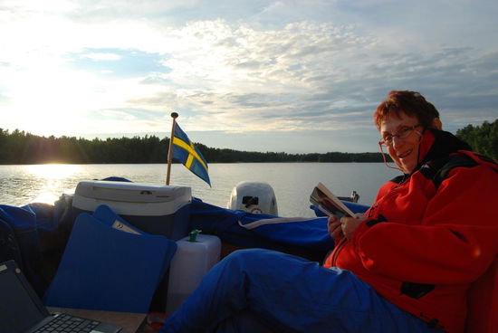 Christa genießt die letzten Sonnenstrahlen