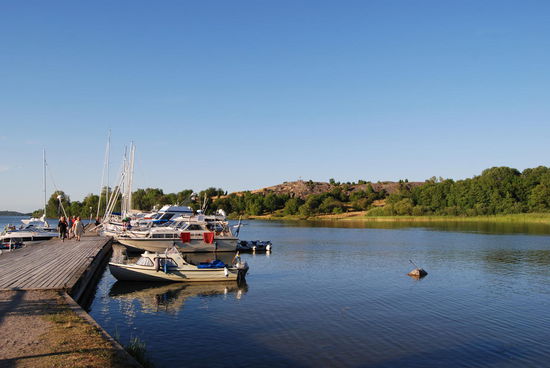 unser kleines Boot im Hafen
