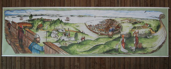 so sah es hier wohl zur Vikingazeit aus (Bild am Museum)