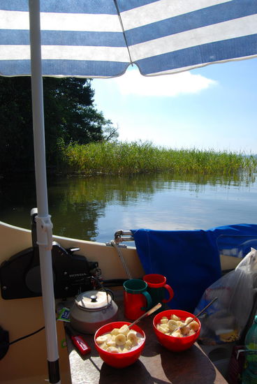 unser Frühstück an Bord