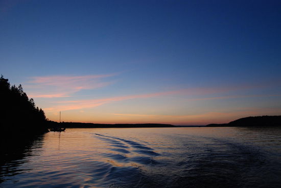 Blick zurück in den Sonnenuntergang