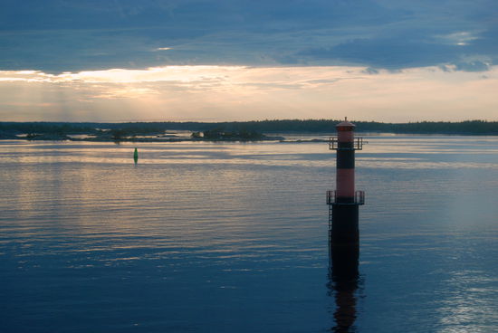 Leuchtturm Lerskärsgrund im Sonnenuntergang