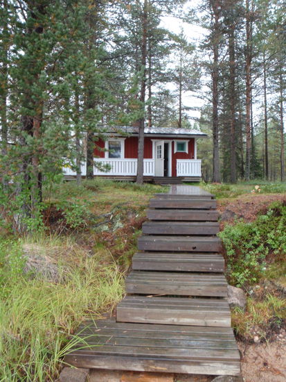 die Sauna des Campingplatzes am Fluß