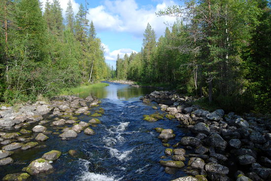 führte uns zu einer festen Brücke über einen Zweigfluß des Kitkajoki